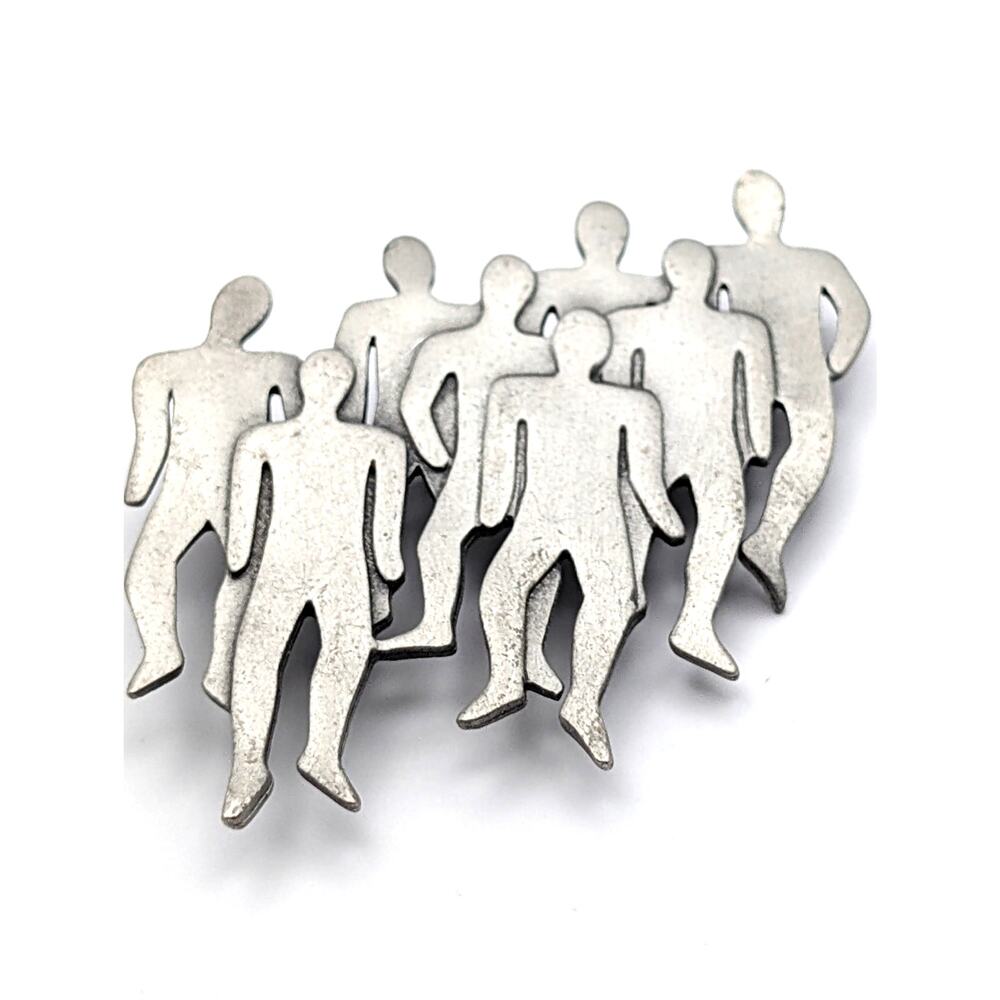 Vintage 80s brooch pin JJ JONETTE People Silhouette 1988